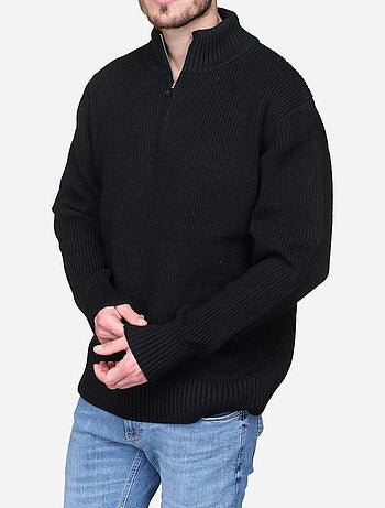 Elegante trui met opstaande kraag en ritssluiting - Kenzarro