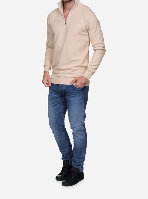Elegante trui met opstaande kraag en ritssluiting - Yves Enzo - Kiabi Elegante trui met opstaande kraag en ritssluiting - Yves Enzo - Kiabi