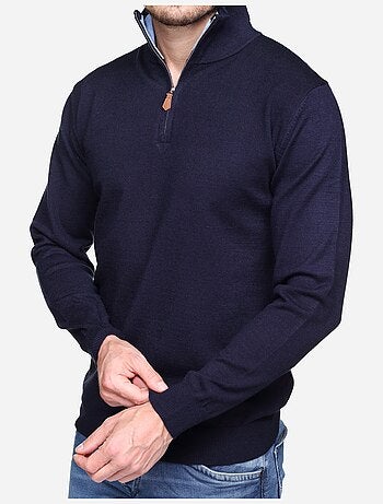 Elegante trui met opstaande kraag en ritssluiting - Yves Enzo