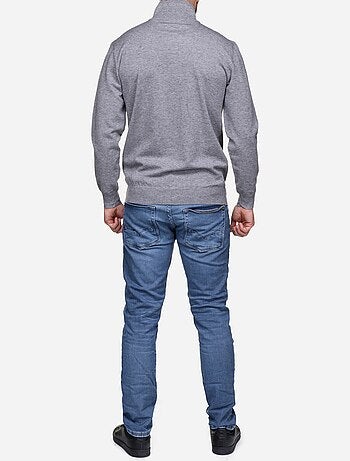 Elegante trui met opstaande kraag en ritssluiting - Yves Enzo