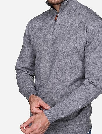 Elegante trui met opstaande kraag en ritssluiting - Yves Enzo