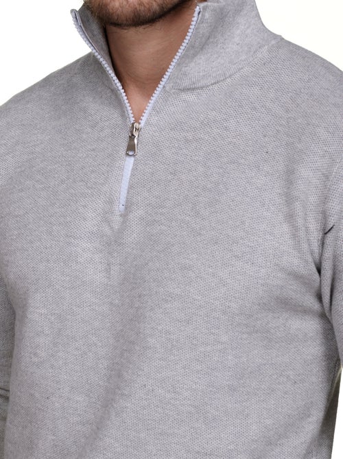Elegante trui met opstaande kraag en ritssluiting - Yves Enzo - Kiabi Elegante trui met opstaande kraag en ritssluiting - Yves Enzo - Kiabi