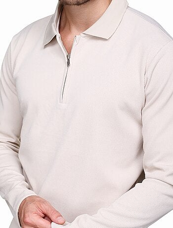 Elegante trui met polo-kraag en ritssluiting - Frilivin