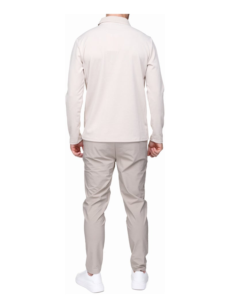 Elegante trui met polo-kraag en ritssluiting - Frilivin Crème - Kiabi