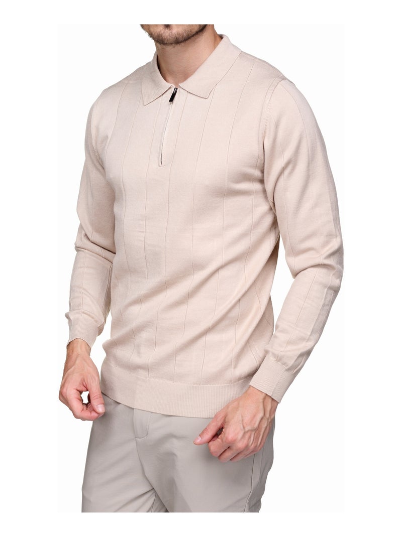 Elegante trui met polokraag en ritssluiting - Frilivin Crème - Kiabi