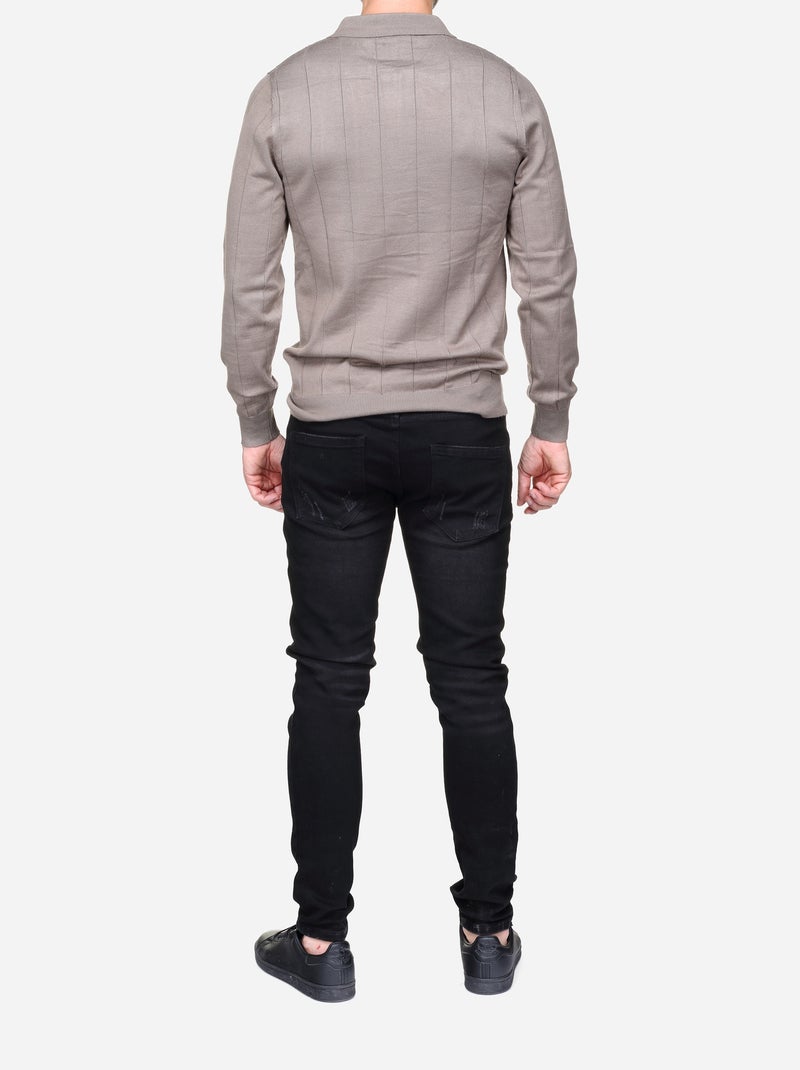 Elegante trui met polokraag en ritssluiting - Frilivin Taupe - Kiabi