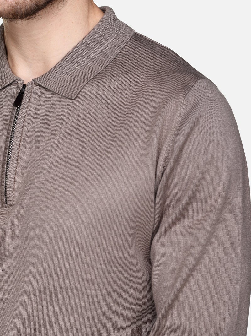 Elegante trui met polokraag en ritssluiting - Frilivin Taupe - Kiabi