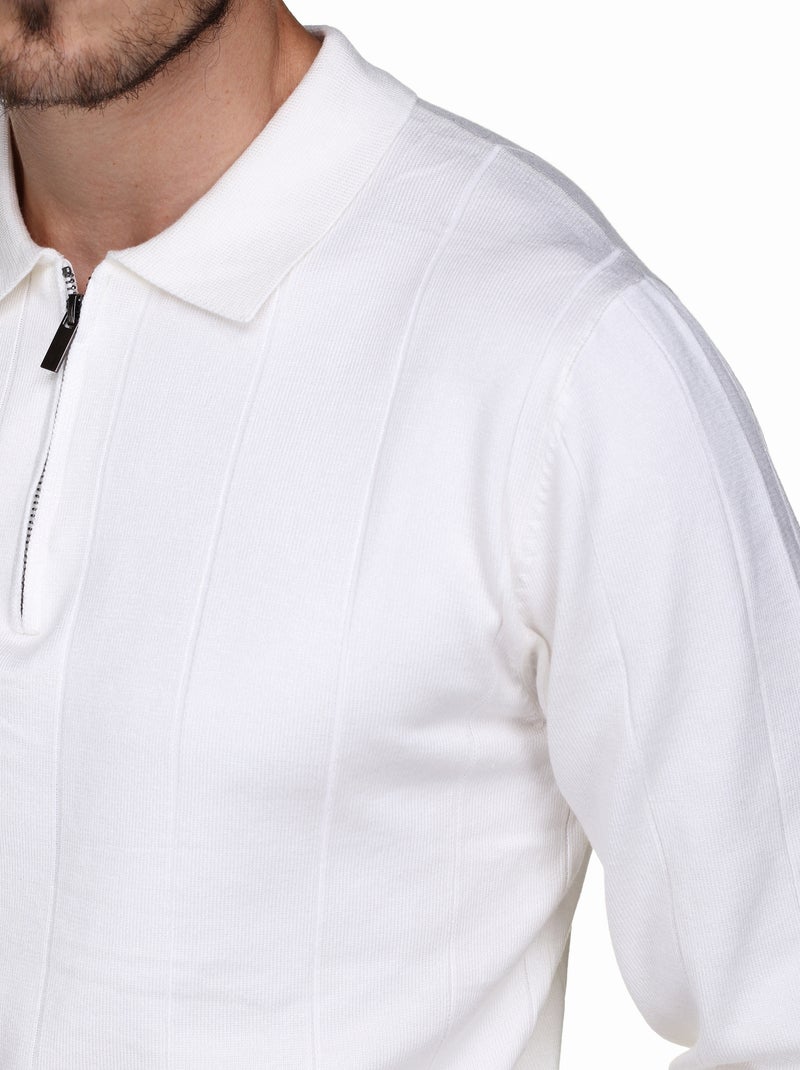 Elegante trui met polokraag en ritssluiting - Frilivin Wit - Kiabi
