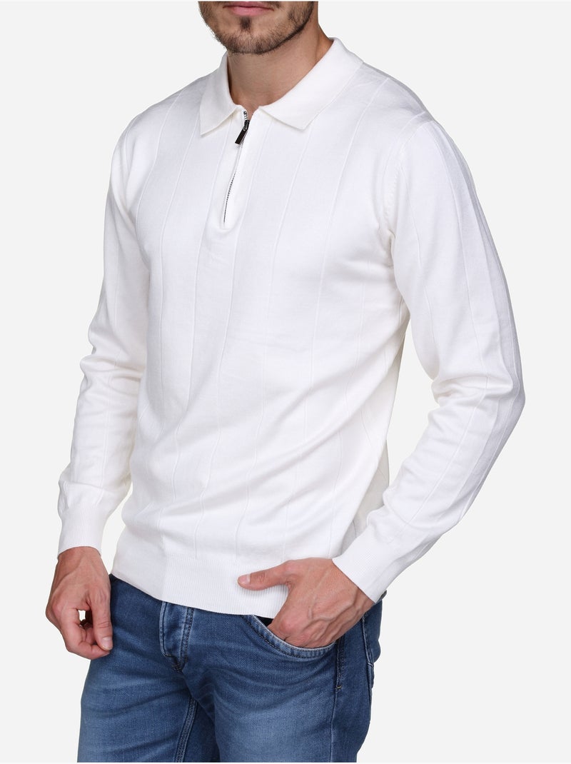 Elegante trui met polokraag en ritssluiting - Frilivin Wit - Kiabi