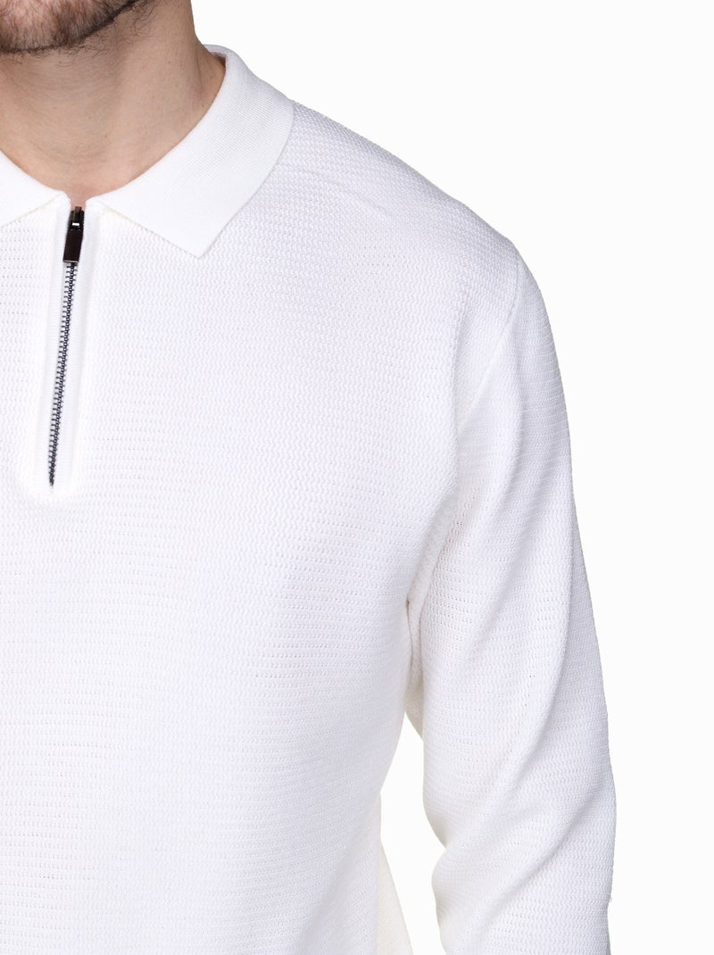 Elegante trui met polokraag en ritssluiting - Frilivin Wit - Kiabi