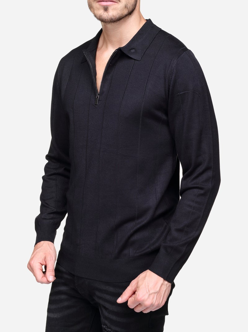 Elegante trui met polokraag en ritssluiting - Frilivin Zwart - Kiabi