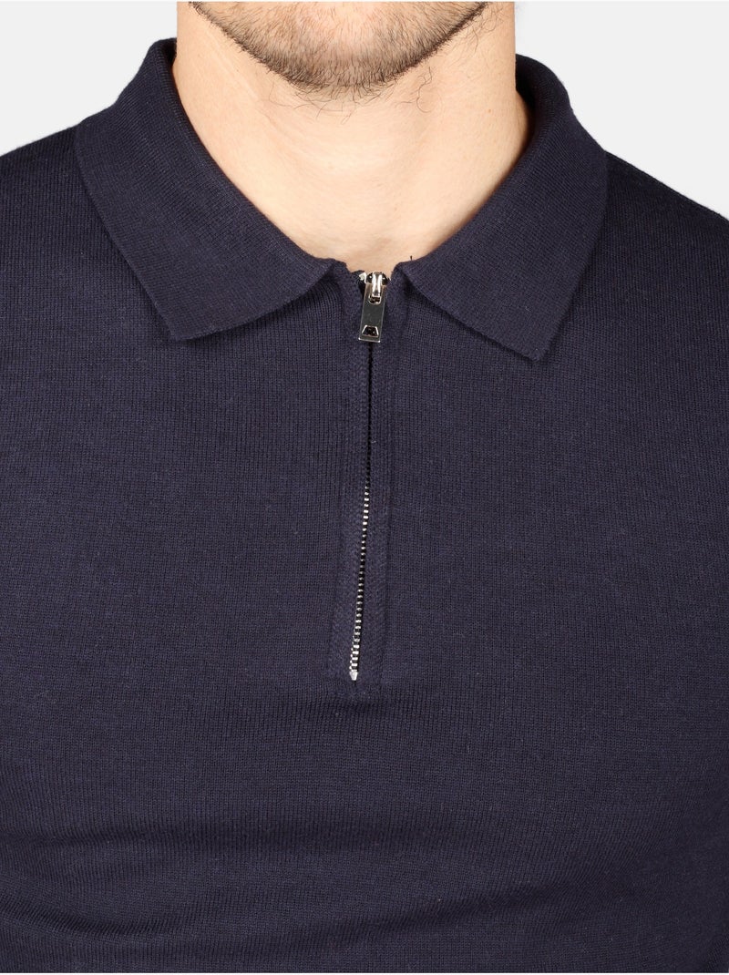 Elegante trui met polokraag en ritssluiting - Kenzarro Blauw - Kiabi