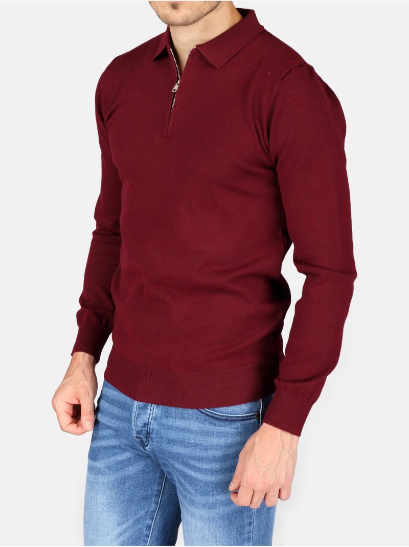 Elegante trui met polokraag en ritssluiting - Kenzarro Rood - Kiabi