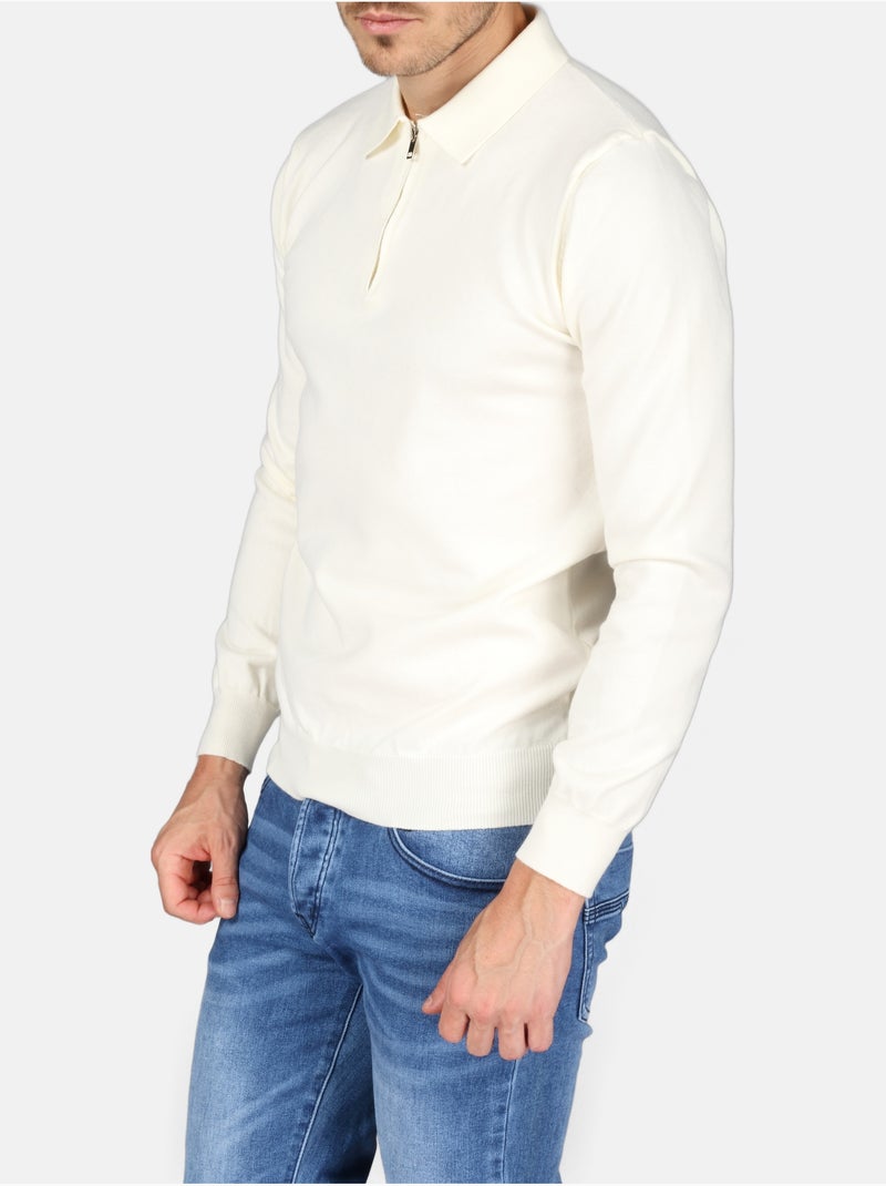 Elegante trui met polokraag en ritssluiting - Kenzarro Wit - Kiabi