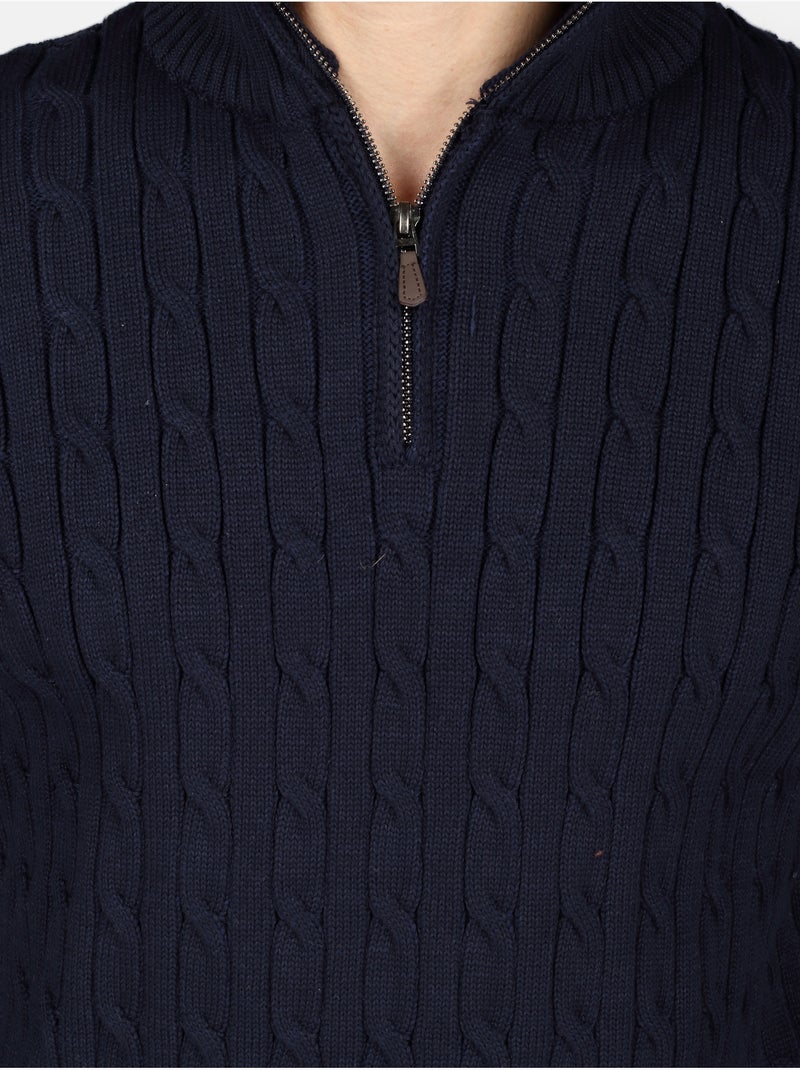 Elegante trui met rits - Kenzarro Blauw - Kiabi