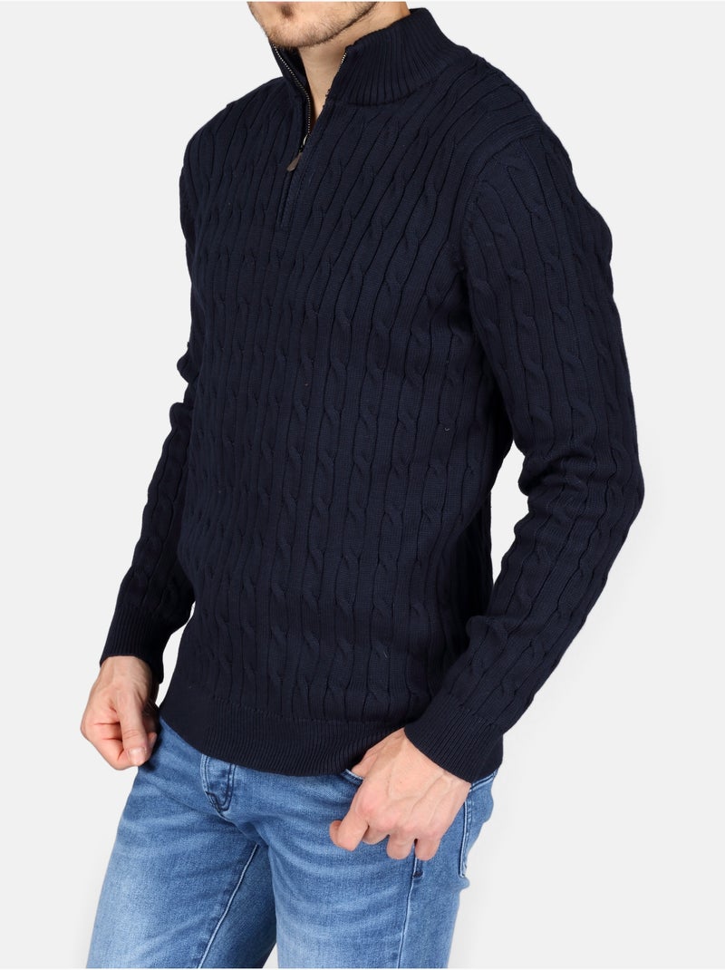 Elegante trui met rits - Kenzarro Blauw - Kiabi