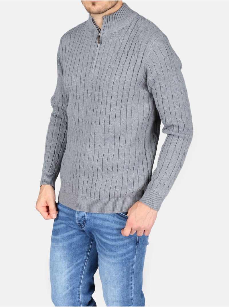 Elegante trui met rits - Kenzarro Grijs - Kiabi