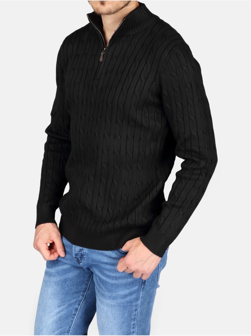 Elegante trui met rits - Kenzarro Zwart - Kiabi
