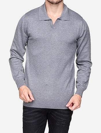 Elegante trui met ritskraag - Frilivin