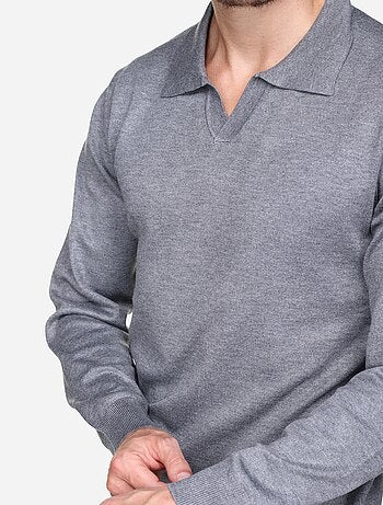 Elegante trui met ritskraag - Frilivin