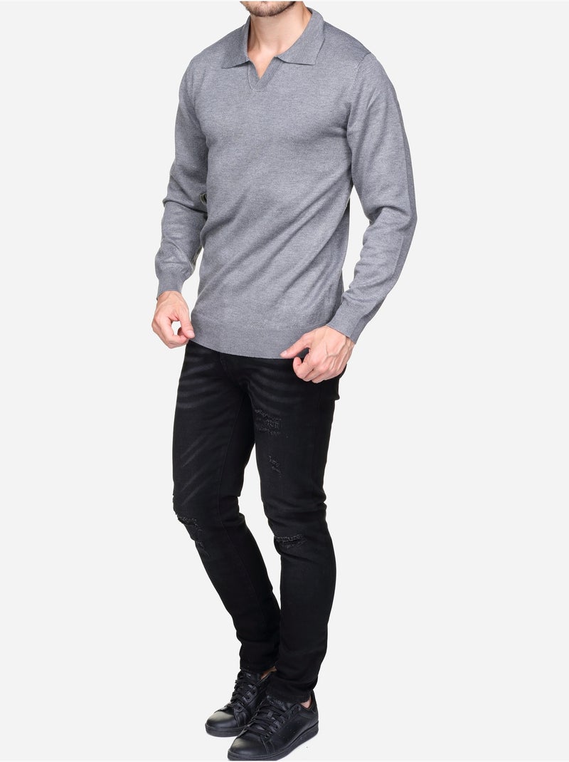 Elegante trui met ritskraag - Frilivin Grijs - Kiabi