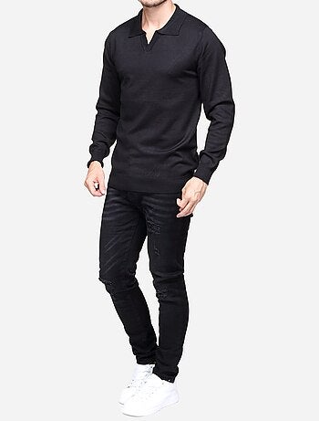 Elegante trui met ritskraag - Frilivin