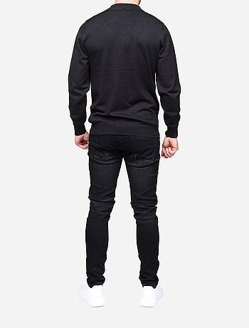 Elegante trui met ritskraag - Frilivin