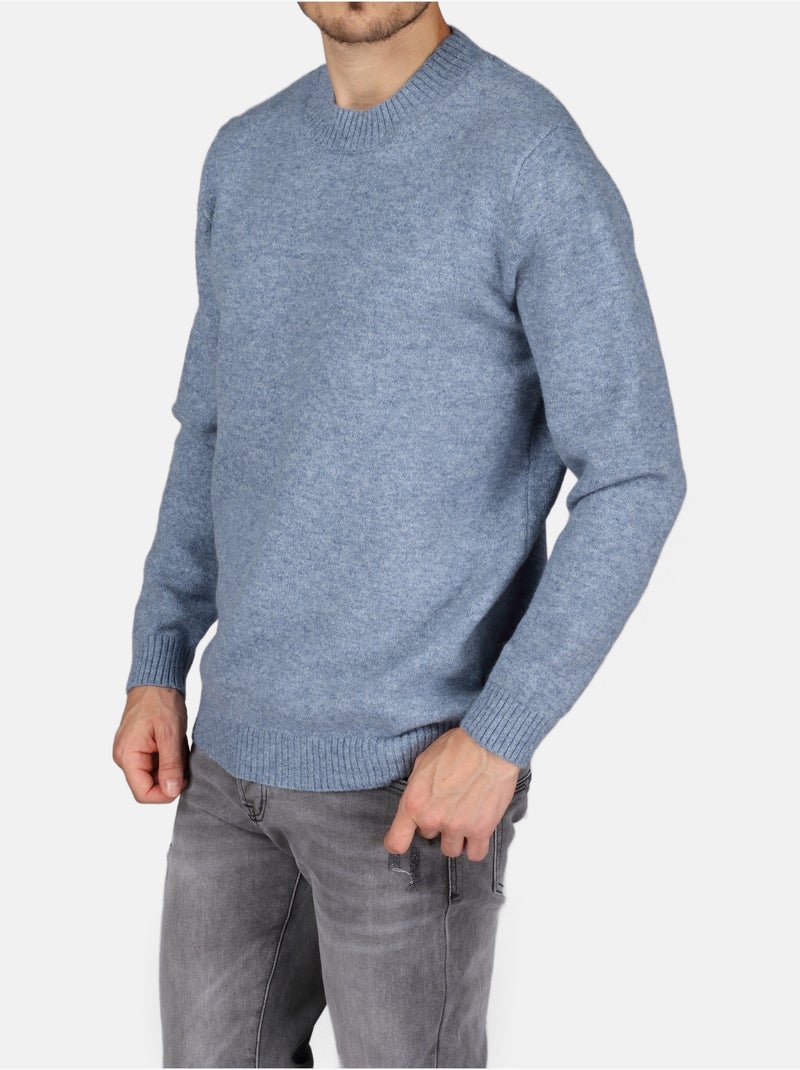 Elegante trui met ronde hals - Kenzarro Blauw - Kiabi