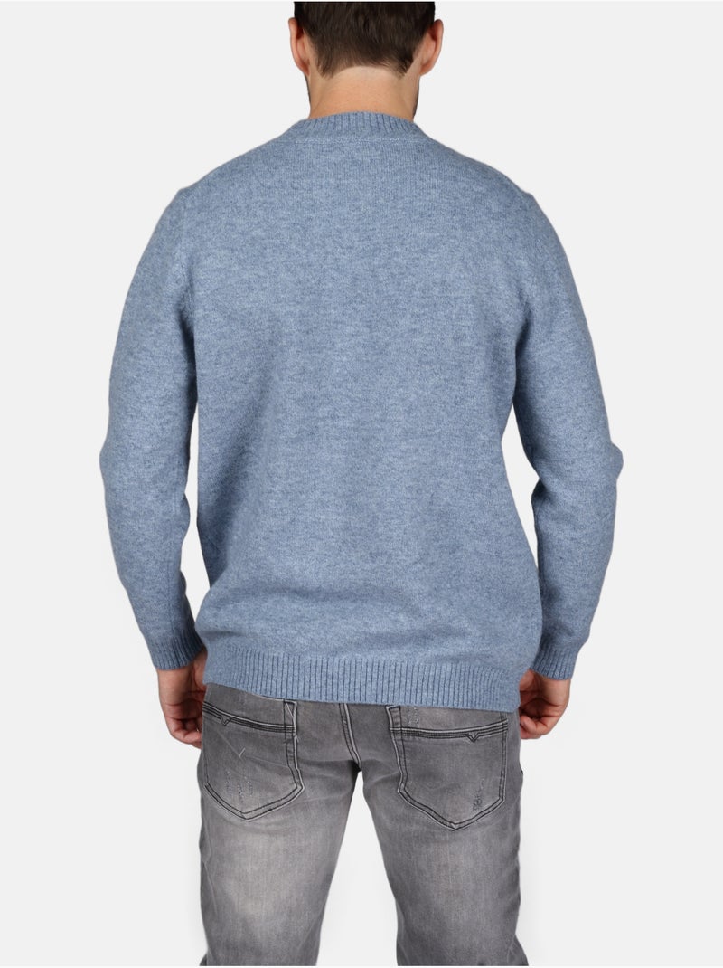 Elegante trui met ronde hals - Kenzarro Blauw - Kiabi