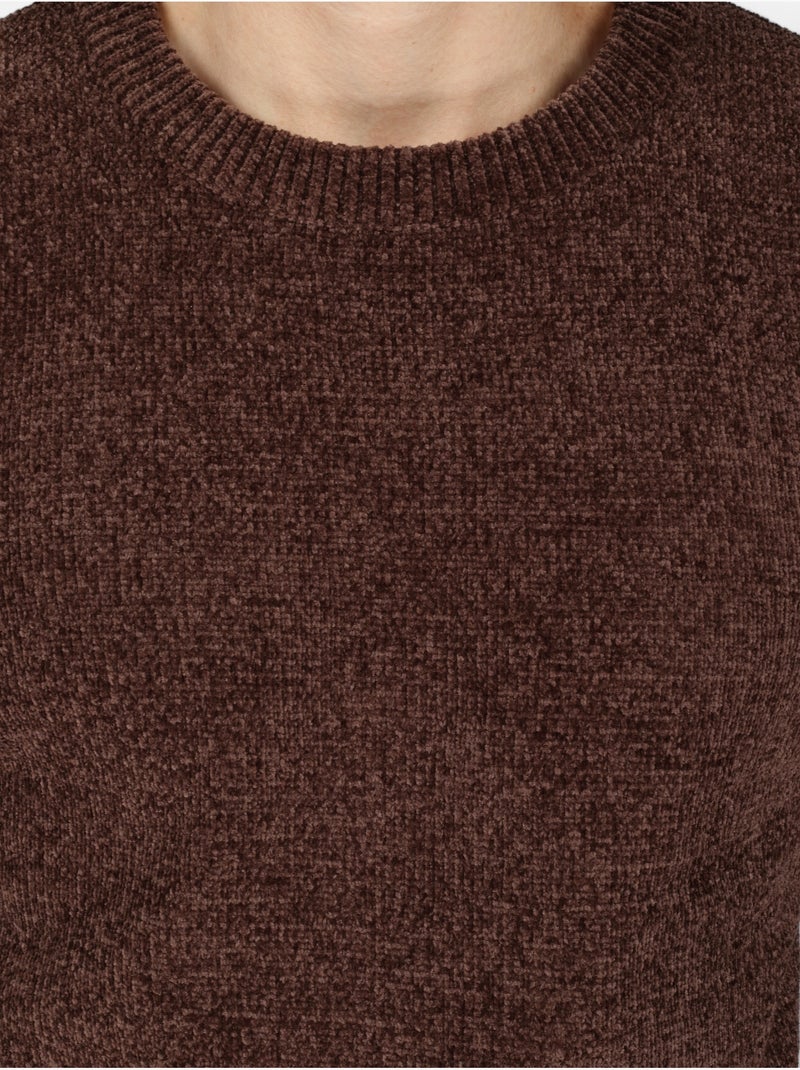 Elegante trui met ronde hals - Kenzarro Bruin - Kiabi