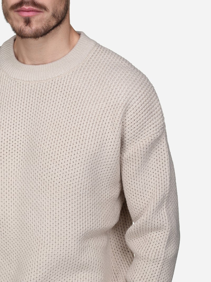 Elegante trui met ronde hals - Kenzarro Crème - Kiabi