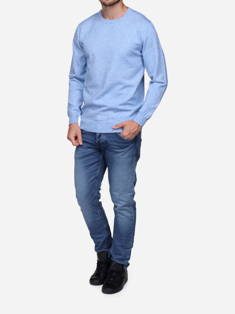 Elegante trui met ronde hals - Yves Enzo Blauw - Kiabi