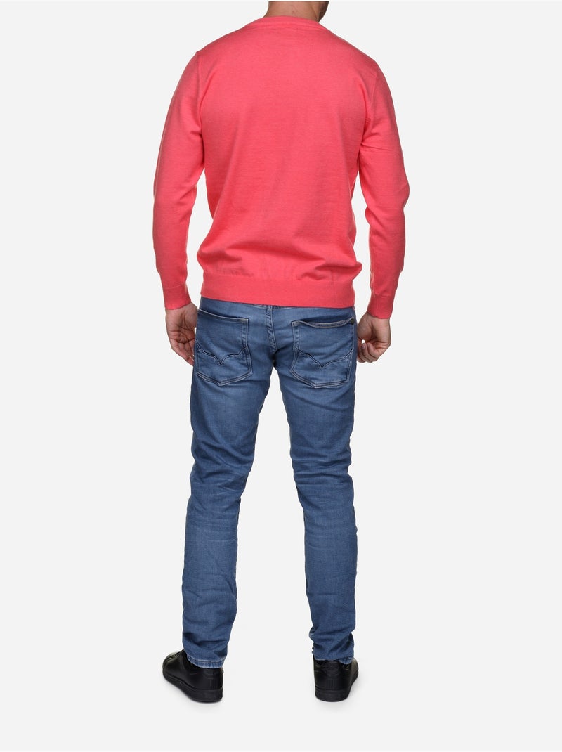 Elegante trui met ronde hals - Yves Enzo Vermiljoenrood - Kiabi
