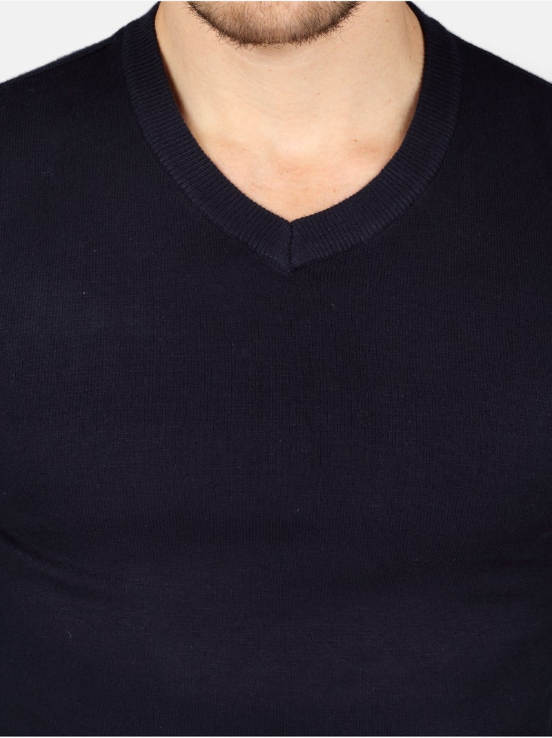 Elegante trui met V-hals - Kenzarro Blauw - Kiabi