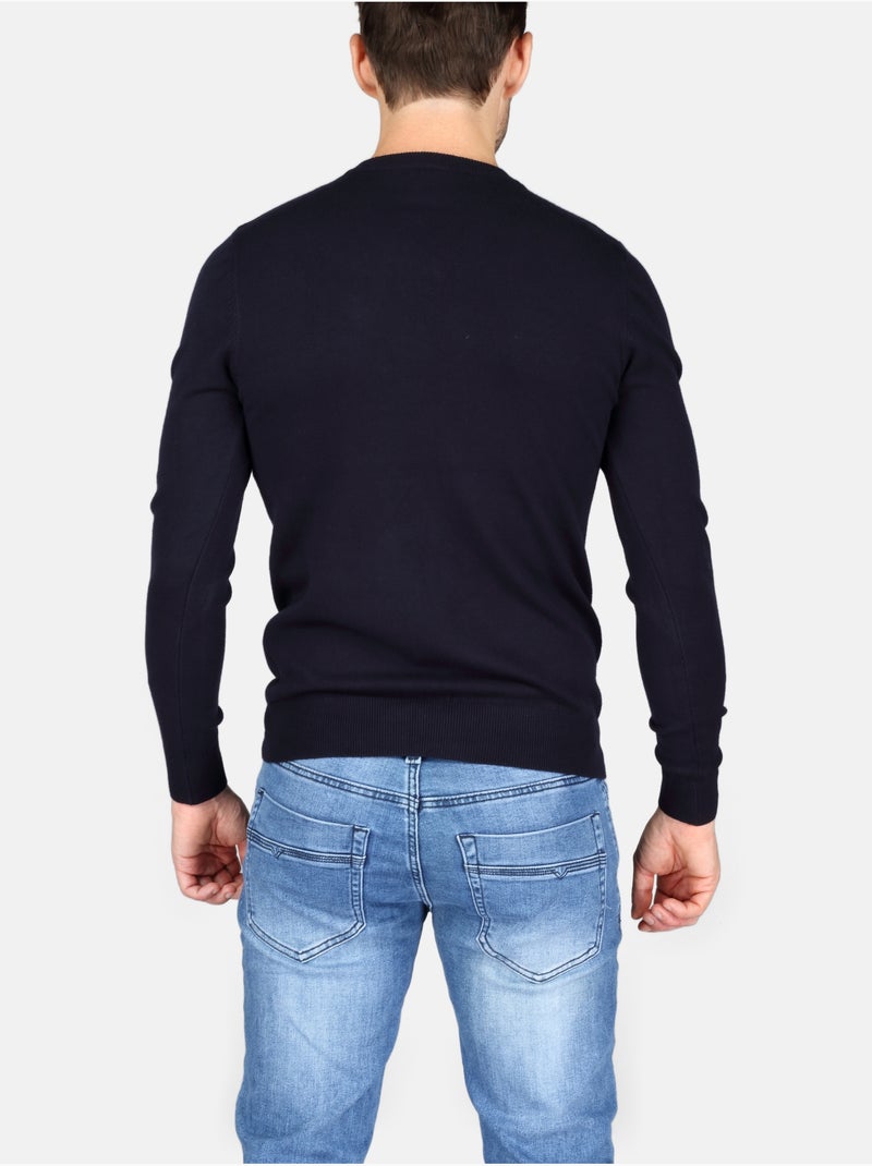 Elegante trui met V-hals - Kenzarro Blauw - Kiabi