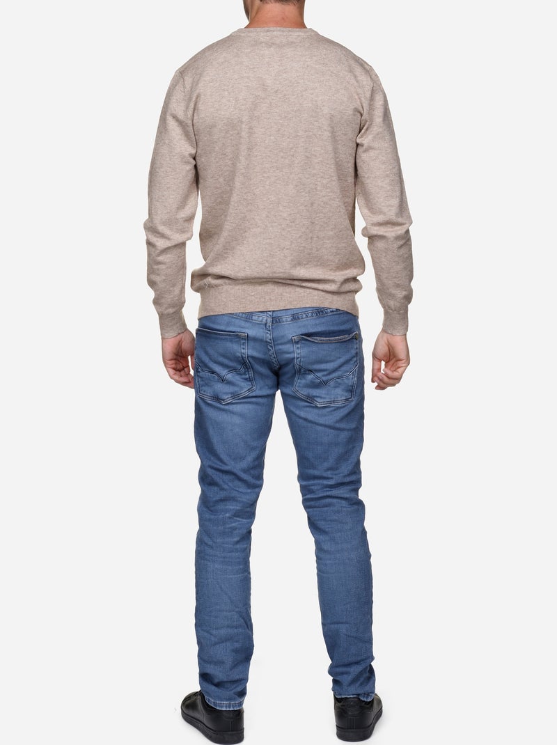 Elegante trui met V-hals - Yves Enzo Crème - Kiabi