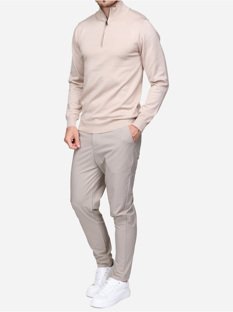 Elegante trui met vrachtwagenchauffeurskraag - Frilivin Abrikoos - Kiabi