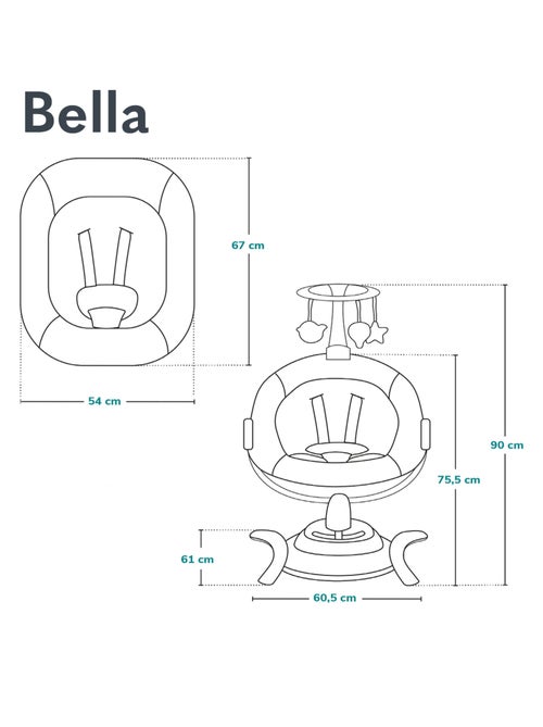 Elektrische 360° babyschommel LIONELO Bella – Lichtgewicht – 12 melodieën – 6 standen - Kiabi Elektrische 360° babyschommel LIONELO Bella – Lichtgewicht – 12 melodieën – 6 standen - Kiabi