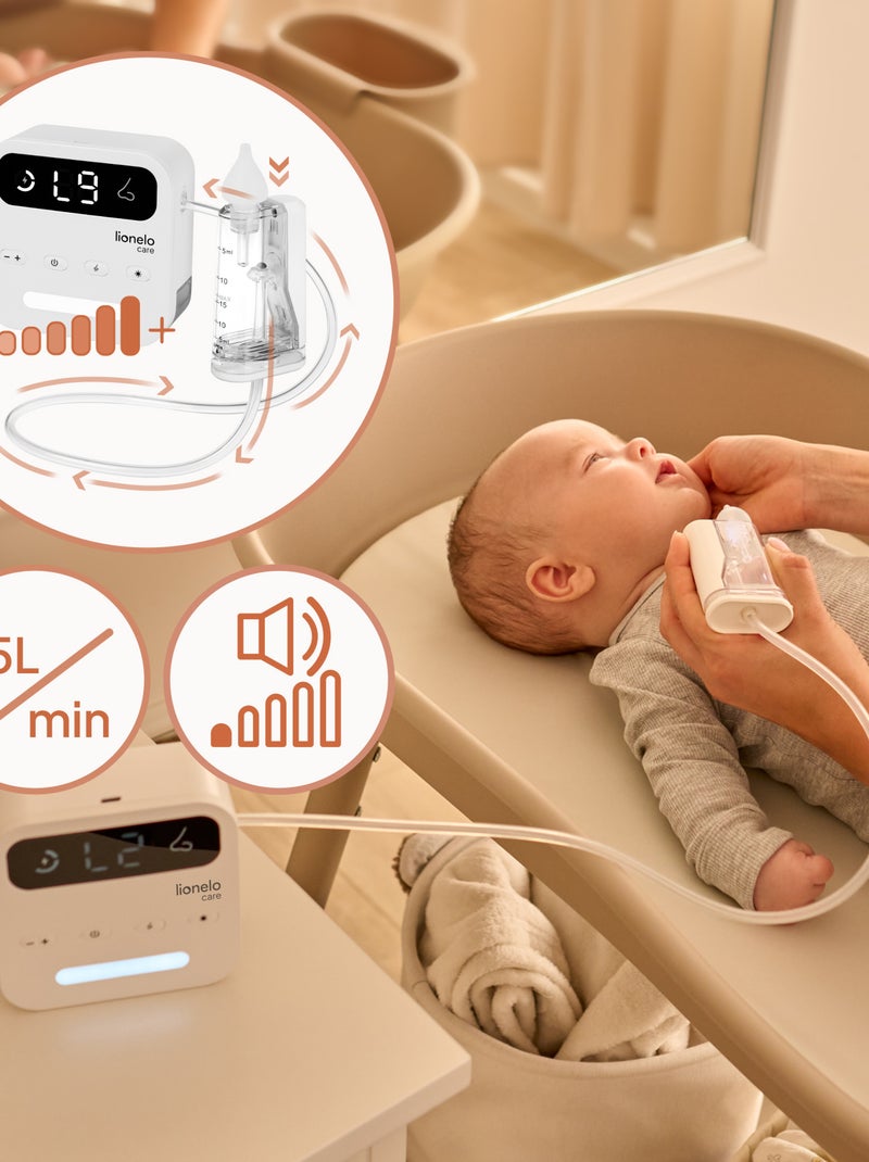 Elektrische neuszuiger LIONELO BabyAir Flow – 9 instelniveaus – 3 x opzetstukken – Stil Wit - Kiabi