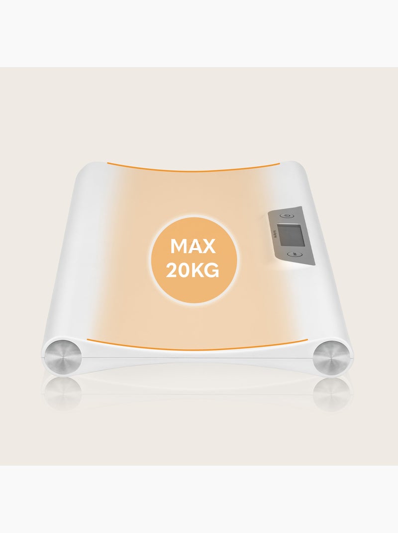 Elektronische babyweegschaal LIONELO – Tot 20 kg – Tarrafunctie – Geheugen van de laatste meting Wit - Kiabi