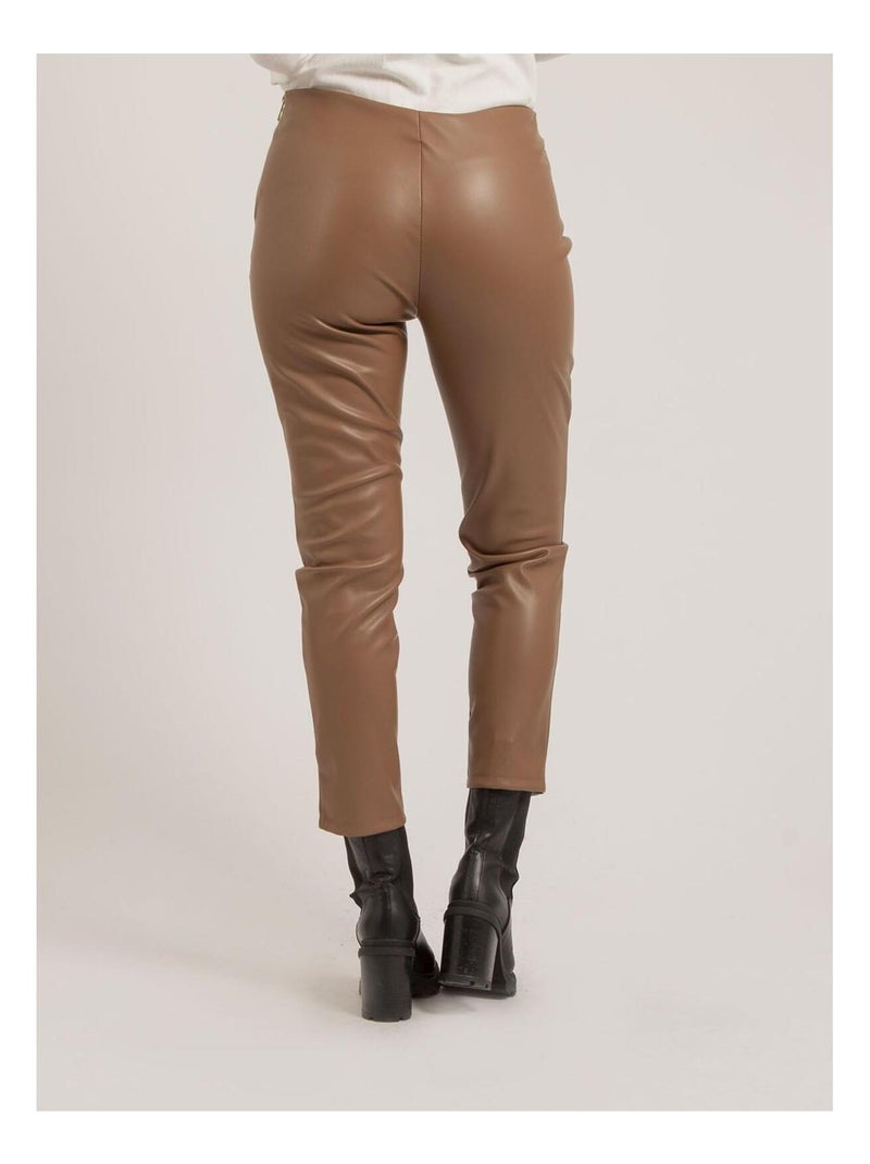 Elena leggingbroek van imitatieleer Bruin - Kiabi
