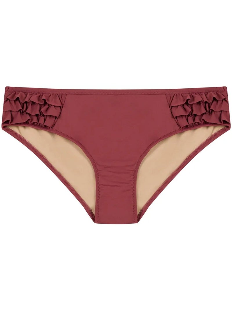 Eleni frill hipster bikinibroekje penti Bordeauxrood - Kiabi