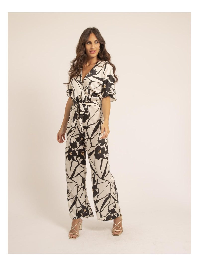 Elga jumpsuit met print Ecru - Kiabi