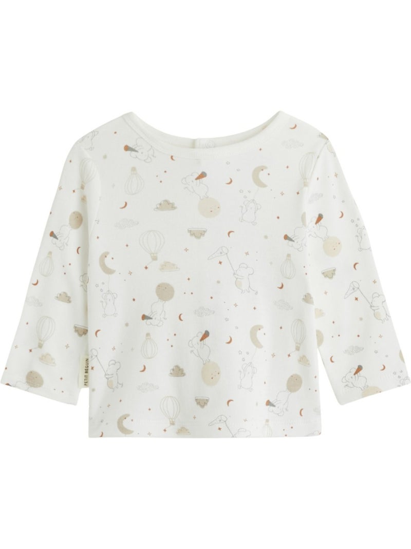 Eliah babyfluwelen tuinbroek en t-shirt set Bruin - Kiabi