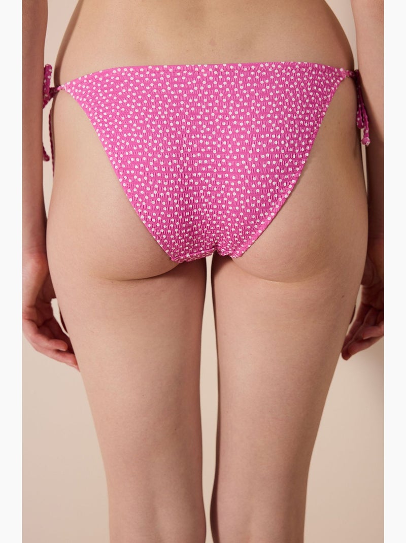 Elie bas de bikini texturé penti Rose fluo/Solinotes - Kiabi