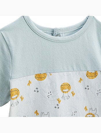 Elio baby set: t-shirt en short van katoenen gaas.