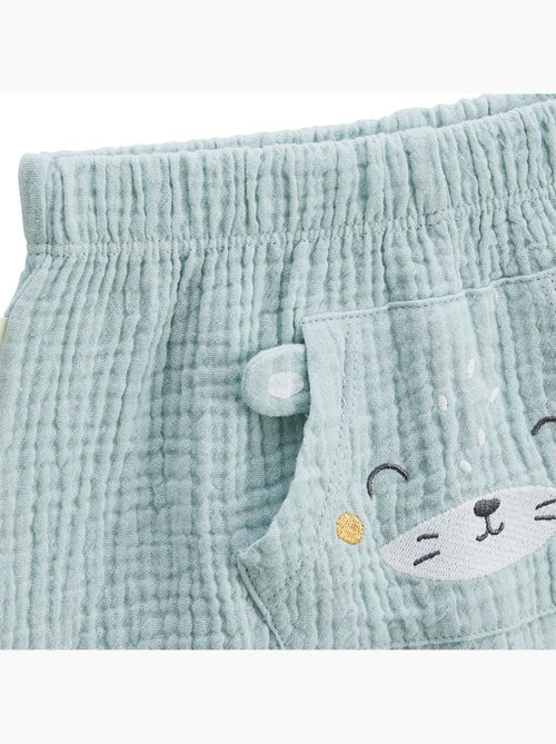Elio baby set: t-shirt en short van katoenen gaas. - Kiabi