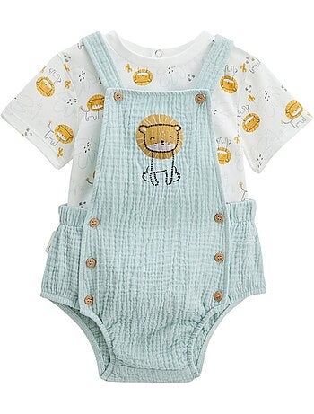 Elio babyoveralls en katoenen gaas t-shirt set
