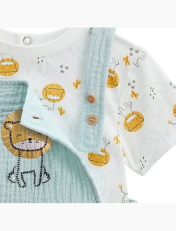 Elio babyoveralls en katoenen gaas t-shirt set
