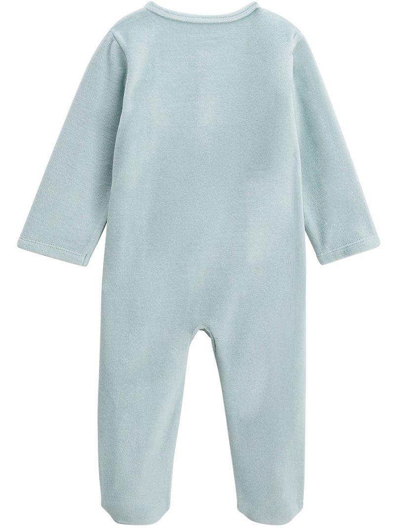 Elio babyvelours pyjama met brugopening Blauw - Kiabi